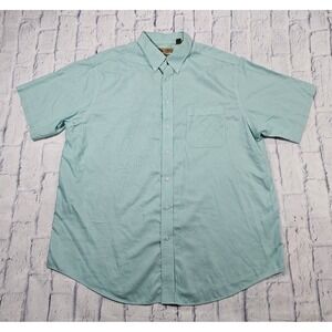 Roundtree Yorke MENS 2XT Big Tall Short Sleeve Modal Blend Shirt Green Check